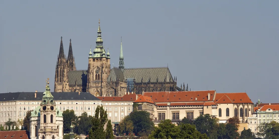 Prague Castle and St Vitus Cathedral overlooking the Vltava River